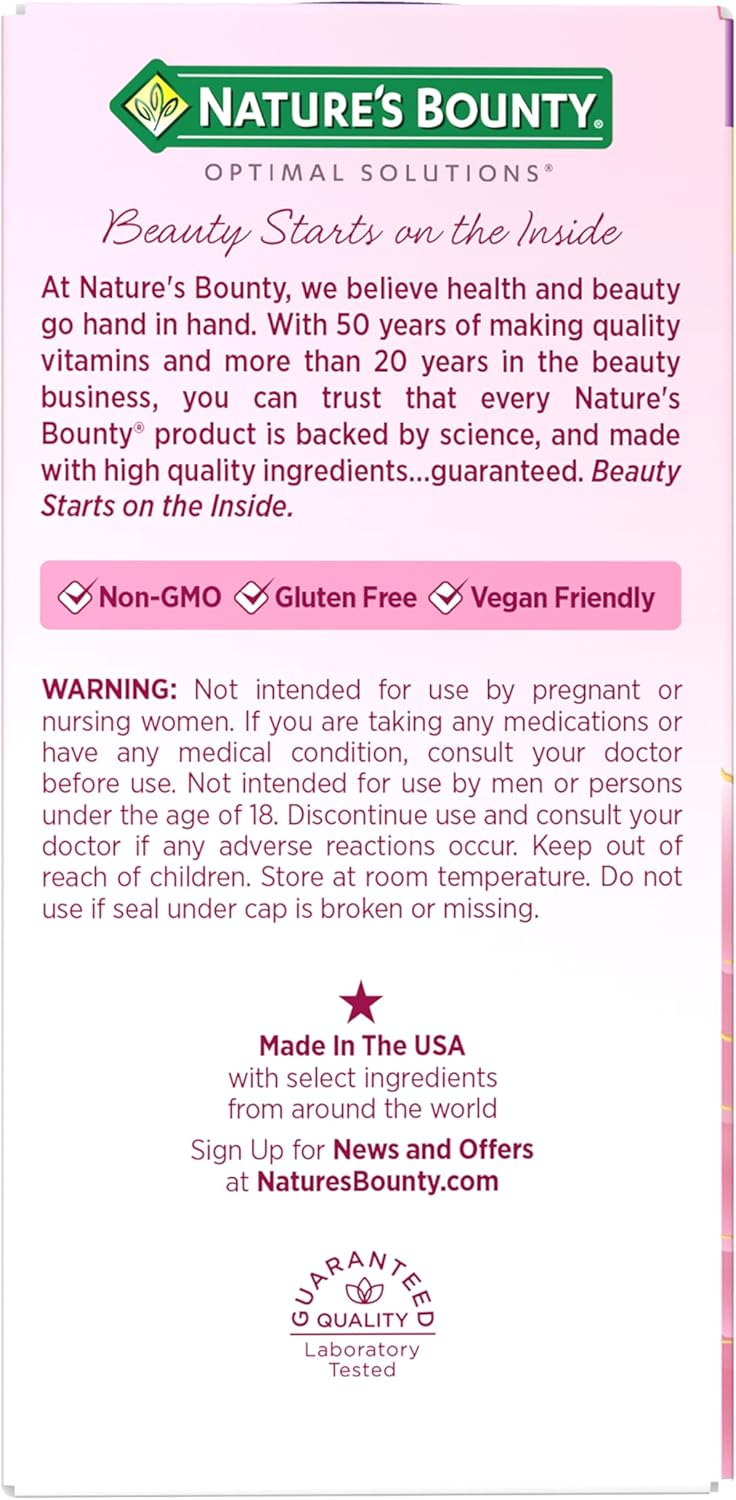 Nature’s Bounty Optimal Solutions Advanced Menopause Relief, Menopause Supplement for Women featuring Siberian Rhubarb, Hotflash Relief, No added Hormones, Drug-Free, 30 Tablets, 30 Total Servings - Image 9