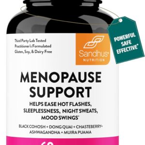 Complete Menopause Support Supplement For Women | With Ashwagandha, Black Cohosh, Dong Quai & Muira Puama | Helps Easing Hot Flashes, Night Sweats, Mood Swings, Hormone Balance & Harmony | 60 Capsules