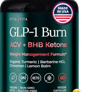 Ketosis & GLP-1 Supplement Weight Loss for Women and Men - Appetite Suppressant, Fat Burner and Metabolic Health with BHB Raspberry Ketones, Apple Cider Vinegar, Berberine HCL (Made in US/Lab Tested)