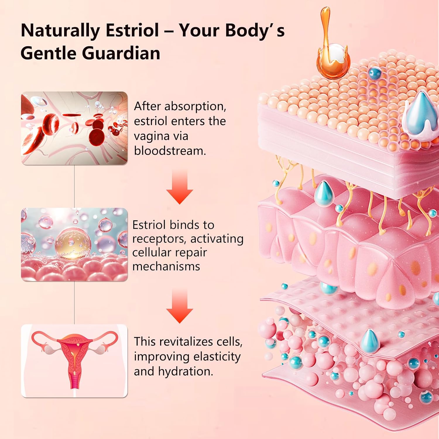 Estriol Peach Cream for Women's - Menopausal Hormone Balance Natural Bioidentical Estrogen Silky Cream for Relief Menopausal Vaginal Dryness & Vulva Itch 1 fl. oz(2 Month Supply) - Image 3