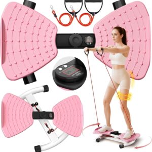Waist Twister Machine Exercise Fitness Tool, Ab Twister Board with the Smart LED Digital Monitor, 300lbS Capacity & 20dB Ultra-Quiet, Anti-Slip Home Gym Workout Equipment for Women Belly Fat