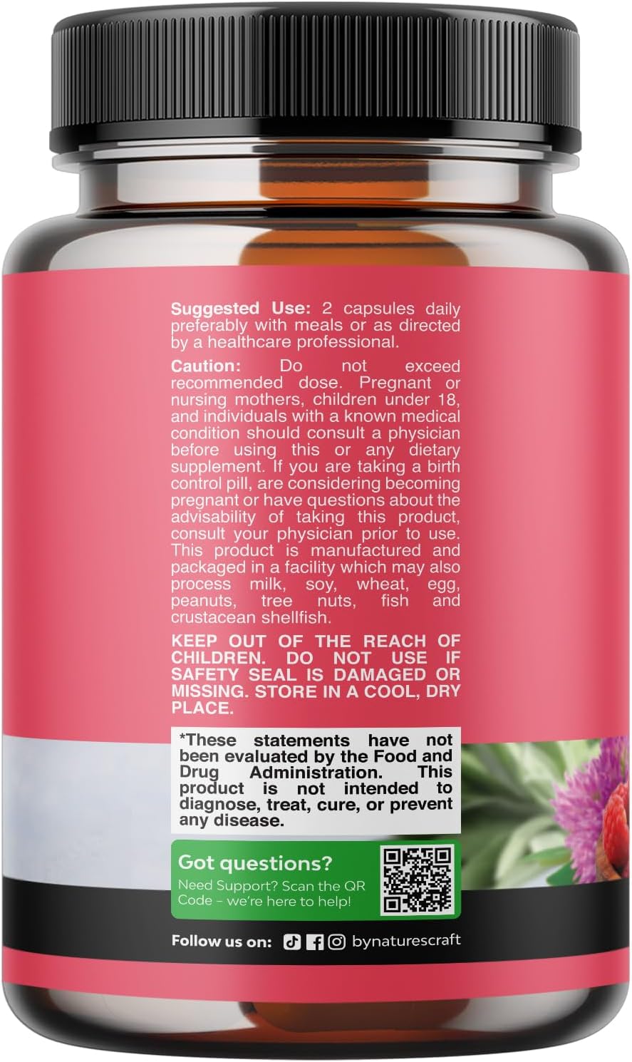 Natures Craft Complete Herbal Menopause Supplement for Women - Female Hormone Balance Capsules for Night Sweats Hot Flashes & Mood Swings with Dong Quai, Chaste Berry & Black Cohosh Root - 60 Count - Image 2