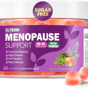 Menopause Supplements Sugar-Free Gummies, Hormone Balance for Women with Herbs Complex & Vitamin D3 K2 & Probiotic, Menopause Relief for Hot Flashes, Night Sweats, Mood Swings (60 Gummies)1