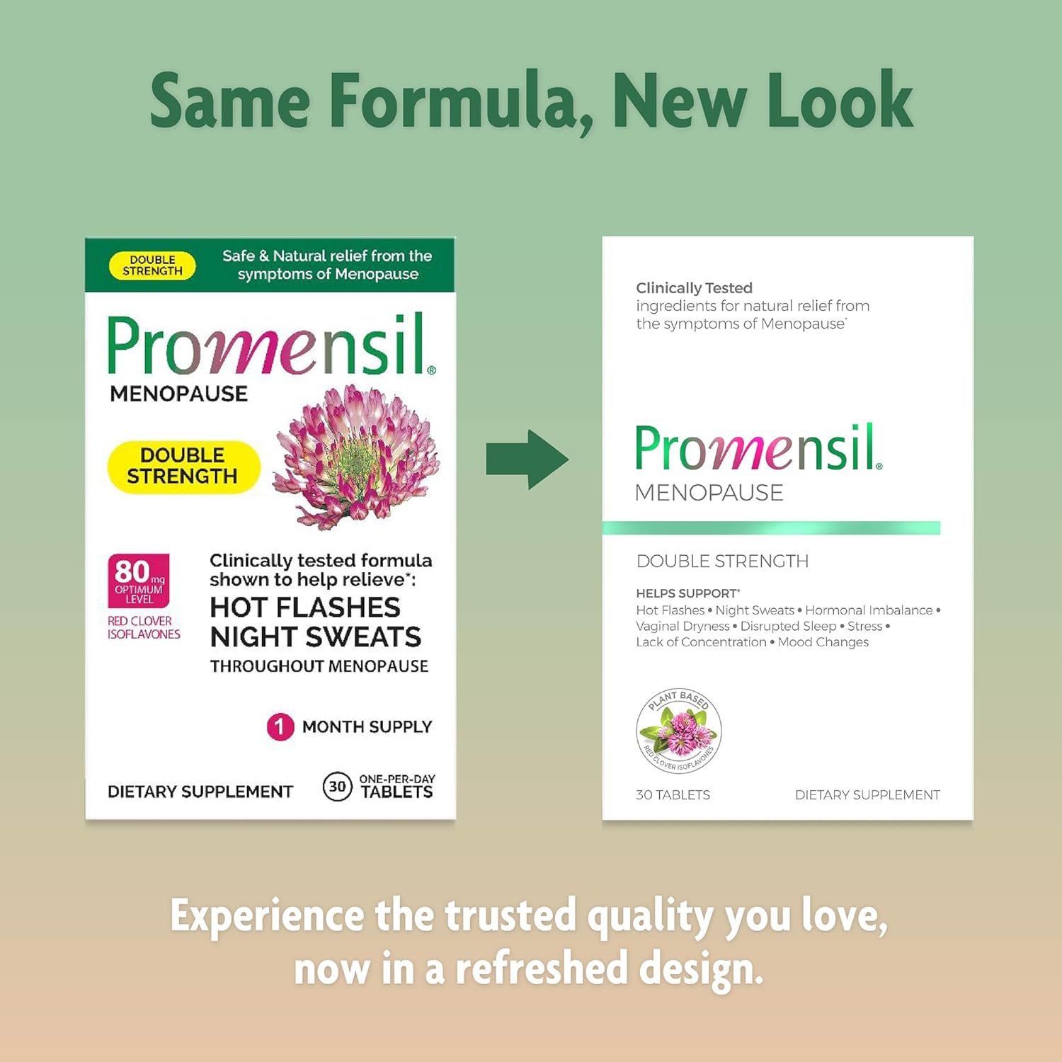 Promensil Menopause Double Strength - Menopause Supplements for Women, Red Clover Isoflavones, Helps Support Hot Flashes, Night Sweats, Restlessness - 30 Count - Image 4