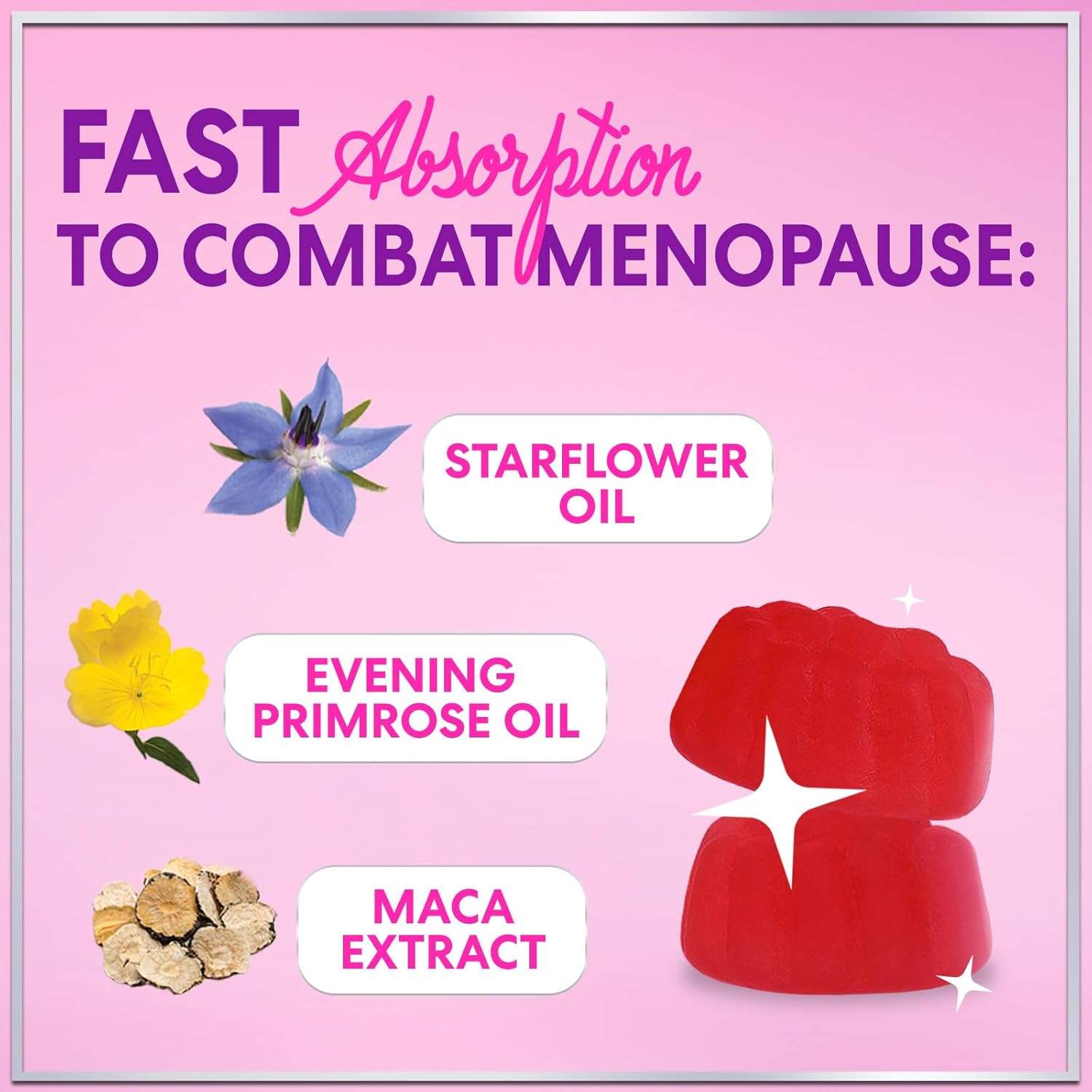 Menopause Supplements for Women - Complete Natural Mild Hot Flashes & Night Sweats Support, Multi Benefit Menopause Relief Gummy, Support for Balance & Energy, Gluten-Free & Non-GMO - 60 Gummies - Image 3