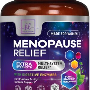 Menopause Supplements for Women - Hot Flash Night Sweats & Menopause Relief Pills - Probiotic Blend 8 Billion CFU Per Serving with Dong Quai & Black Cohosh - Vaginal, Digestive Support - 60 Capsules