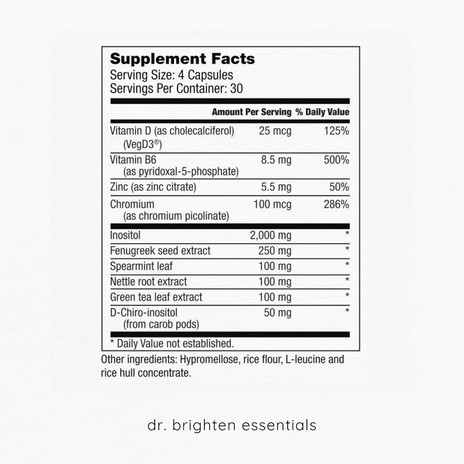 Dr. Brighten Myoinositol Plus - Doctor Formulated Ratio of Myo- and D-Chiro-Inositol to Support PCOS Symptoms, Hormone Balance, Healthy Ovarian Function, and Regular Menstrual Cycles - Image 8