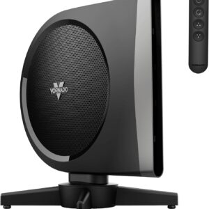 Vornado STRATA Compact Oscillating High Velocity Floor Fan with Remote Control, 5 Speeds, 18.4 in Tall, Powerful Air Circulator for Home, Electric Cooling Fan, Black