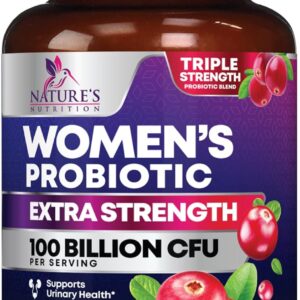 Probiotics for Women - Probiotic Blend 100 Billion CFU Per Serving - Women's Probiotic for Targeted Vaginal & Digestive Health Support - 16 Strains, Cranberry, Prebiotics - Bottled USA - 60 Capsules