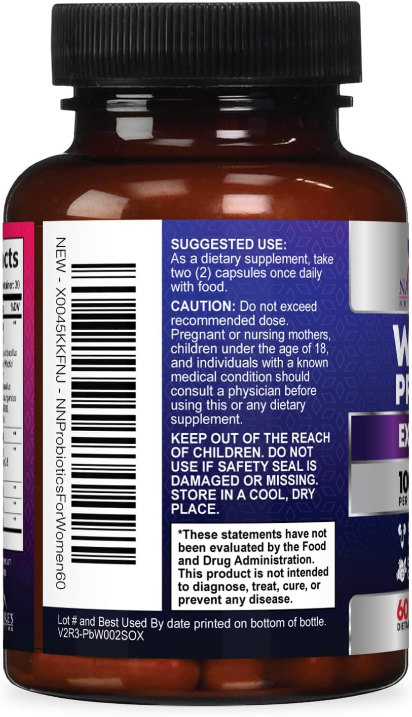 Probiotics for Women - Probiotic Blend 100 Billion CFU Per Serving - Women's Probiotic for Targeted Vaginal & Digestive Health Support - 16 Strains, Cranberry, Prebiotics - Bottled USA - 60 Capsules - Image 8