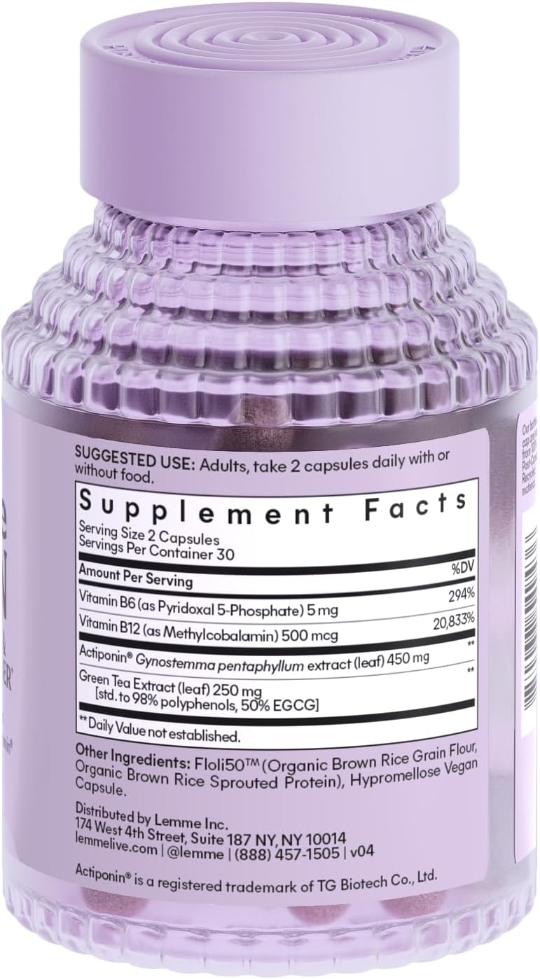 Lemme Burn - Metabolism, Belly Fat Burning + AMPK Activating Supplement for Men & Women w/Clinically Studied Actiponin Gynostemma, Green Tea Extract, Vitamins B6 & B12 - Gluten Free, 60 Count - Image 8