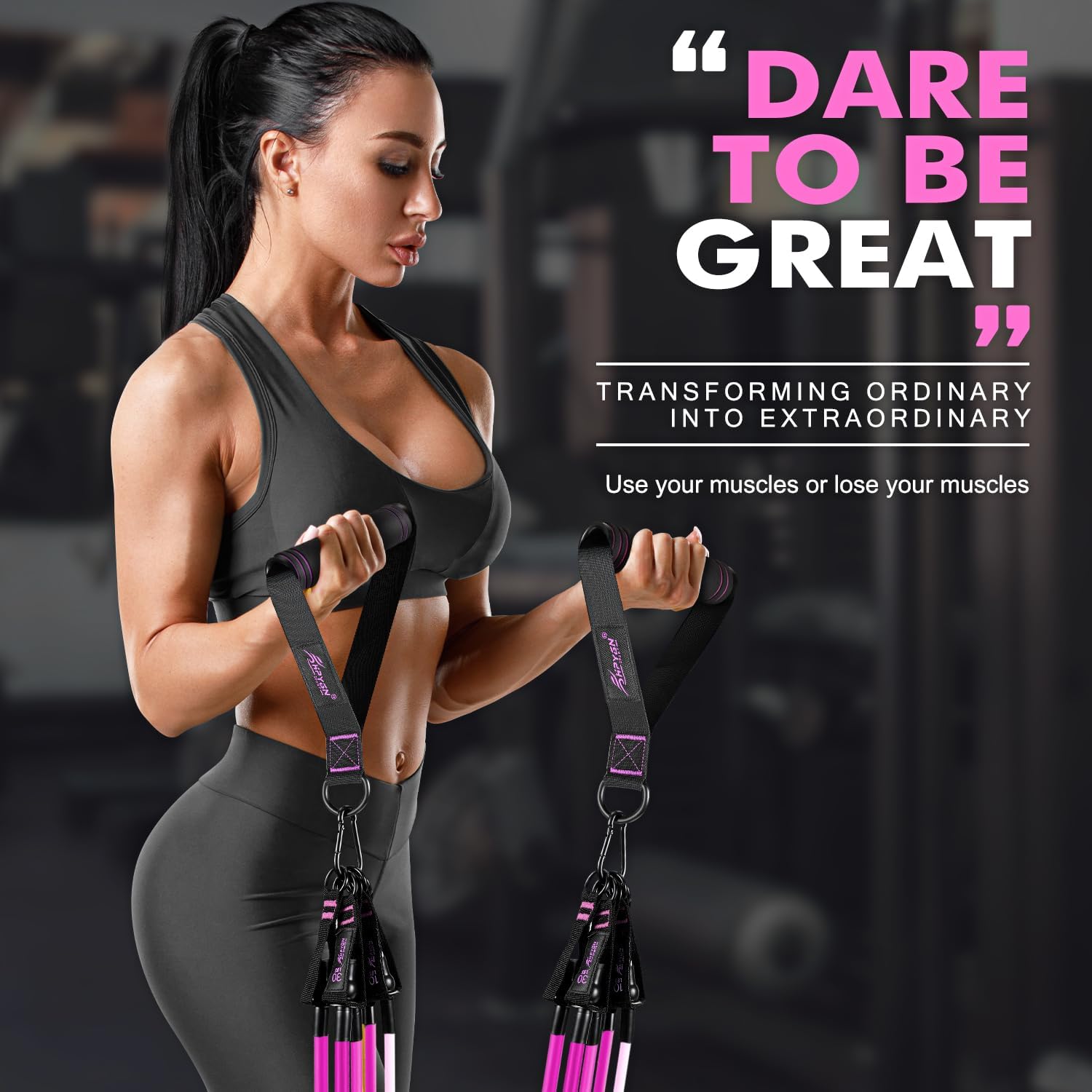 HPYGN Resistance Bands, Exercise Bands with Handles, Fitness Bands, Workout Bands with Door Anchor and Ankle Straps, for Heavy Resistance Training, Physical Therapy, Shape Body, Yoga, Home Workout Set - Image 3
