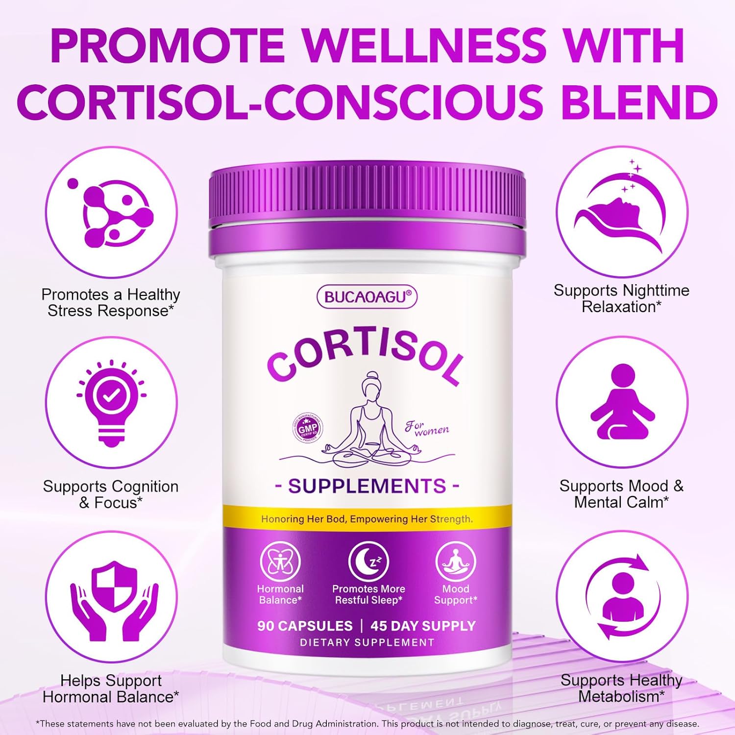 Cortisol Supplements for Women - Cortisol Reducer & Stress Support - Magnolia Bark, Rhodiola Rosea, Holy Basil, Magnesium, Phosphatidylserine - Hormone Balance & Mood, Focus, Sleep Support - Image 4