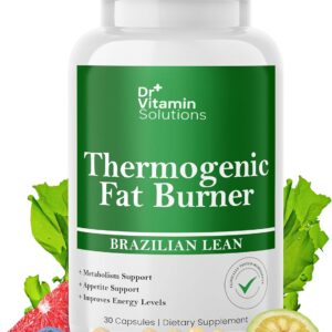 Thermogenic Fat Burner Brazilian Lean - Weight Loss Pills for Women & Men | Appetite Suppressant & Metabolism Booster w/Green Tea, Garcinia | Belly Fat, Energy & Bloating Support - 30 Capsules