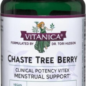 Vitanica Chaste Tree Berry Extract, Vitex Chasteberry Supplement for Women, Hormone Balance and Menstrual Cycle Support, Non-GMO, Vegan, 2 Month Supply, 60 Capsules