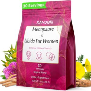 Menopause Supplements for Women, 10-in-1 Hormone Balance for Women, with Red Clover, Korean Ginseng, Shatavari - Menopause & Libisoothe Powder for Desire, Hot Flashes, Night Sweats & Mood - 5.3 Oz