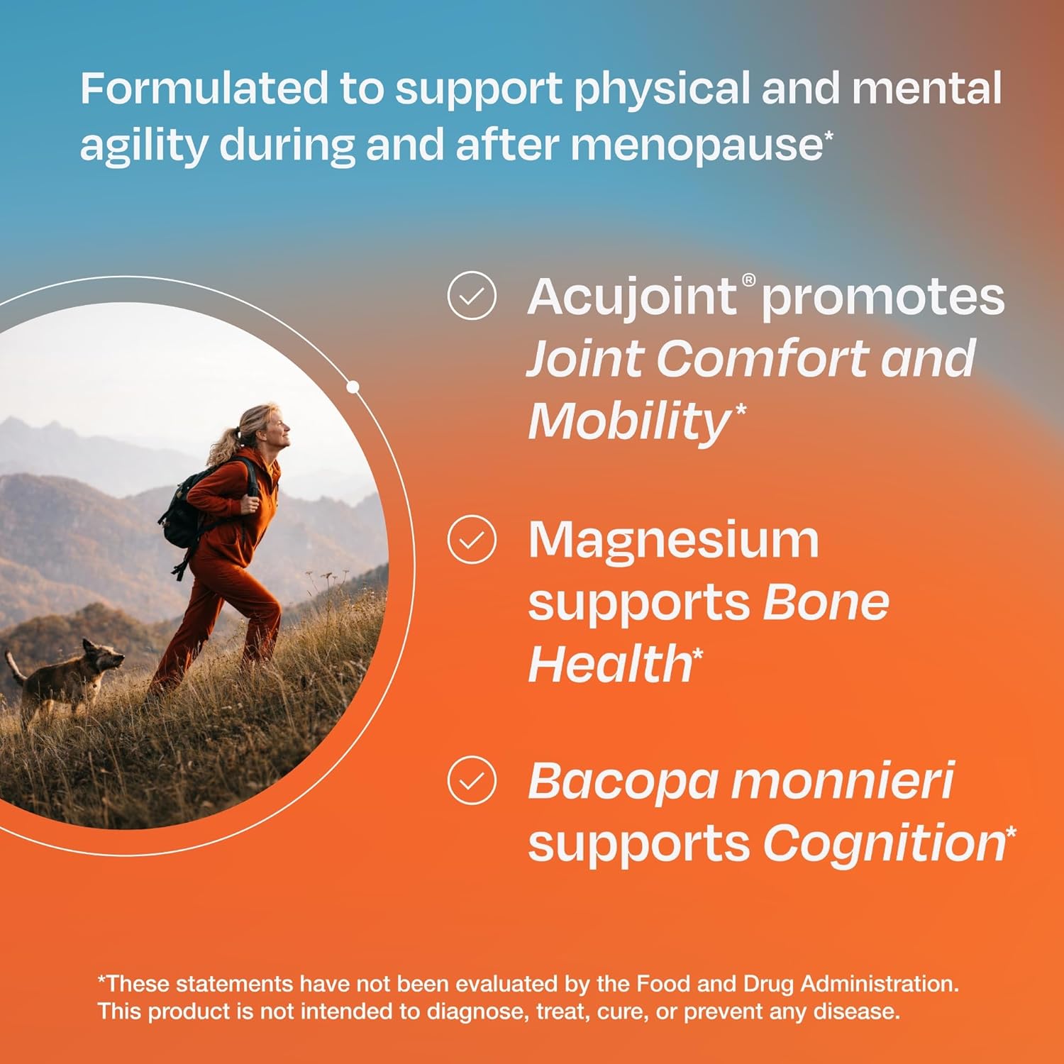 Amberen Keep Agile Menopause Supplement for Women, Clinically Proven Acujoint® for Joint Comfort, Magnesium for Bone & Muscle Health, Bacopa Monnieri for Cognition, 60 Capsules - Image 2