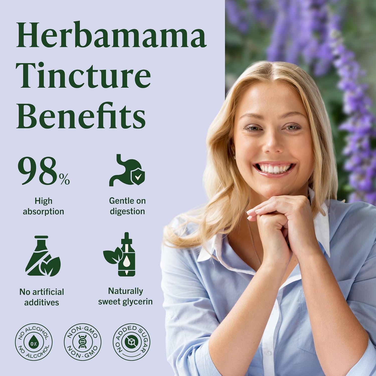 HERBAMAMA Vitex Chasteberry Supplement for Women - Natural Menopause Support* with Vitex Berry Tincture - Chaste Tree Berry Drops for Hormonal Balance & Cycle Support* - 42-Day Supply - Image 5
