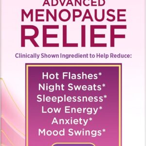 Nature’s Bounty Optimal Solutions Advanced Menopause Relief, Menopause Supplement for Women featuring Siberian Rhubarb, Hotflash Relief, No added Hormones, Drug-Free, 30 Tablets, 30 Total Servings