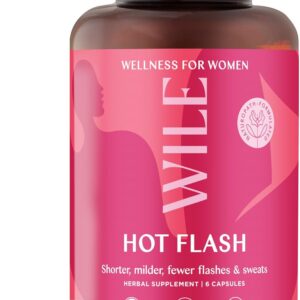 WILE Menopause and Perimenopause Supplements for Women - Hot Flashes and Night Sweats Relief with Kudzu Root - Premenopause Support for Stress, Hot Flash, Hormone Balance & Restful Sleep, 30 Servings