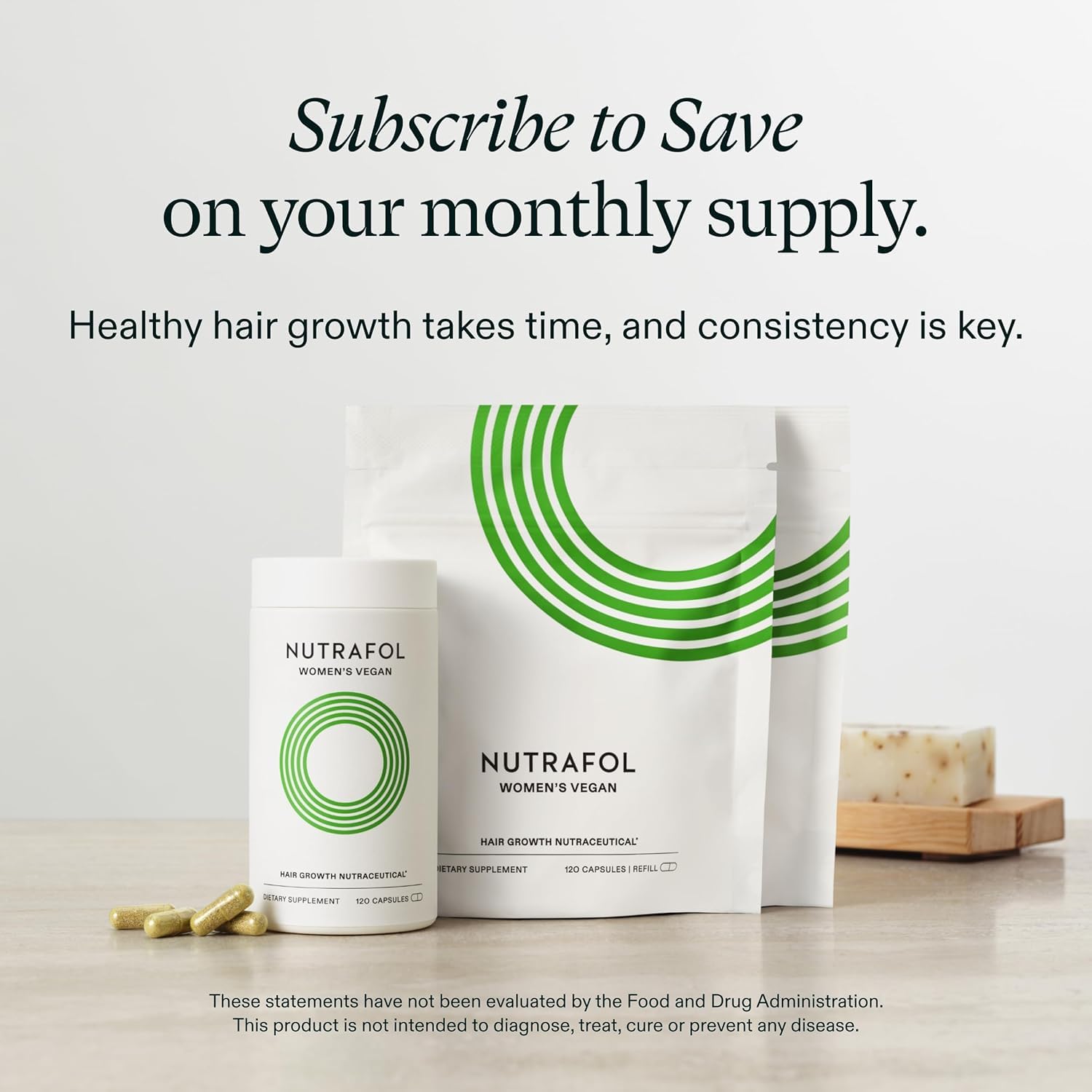 Nutrafol Women's Hair Growth Supplements, for Women 18-44 Years Old, Clinically Tested for Visibly Thicker, Stronger Hair, 100% Vegan Ingredients, Dermatologist Recommended - 1 Month Supply, 1 Pouch - Image 7