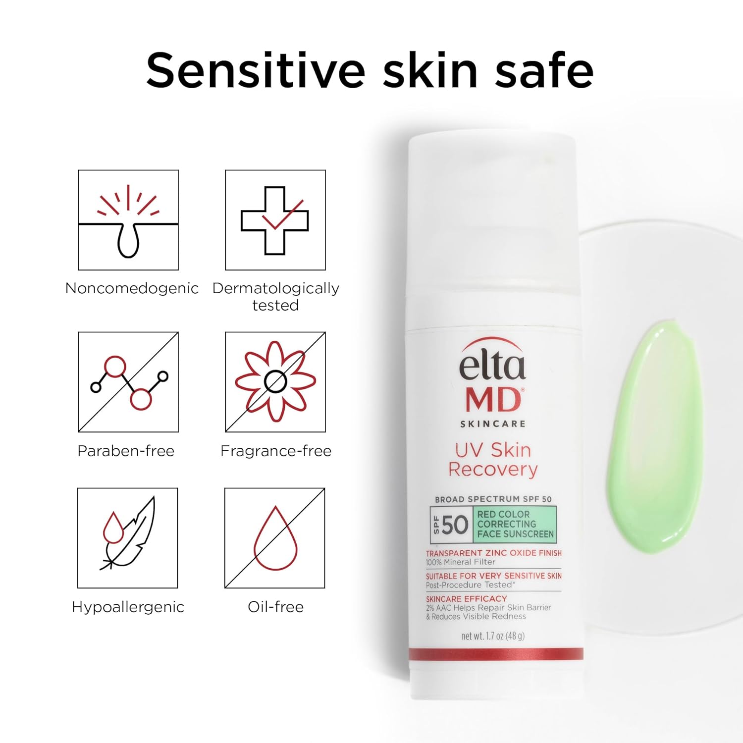 EltaMD UV Skin Recovery Face Sunscreen with Zinc Oxide, All Mineral, Safe for Sensitive Skin SPF 50 - Image 9