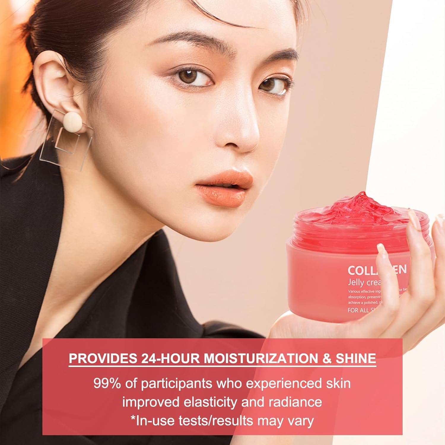 Collagen Jelly Cream - Contains Niacinamide & Freeze Dried Hydrolyzed Collagen -Elasticity & Hydration - Reduce Fine Lines & Dullness - Korean Glass-Shiny Skin Suitable for All Skin Types (3.38 Fl.Oz) - Image 8