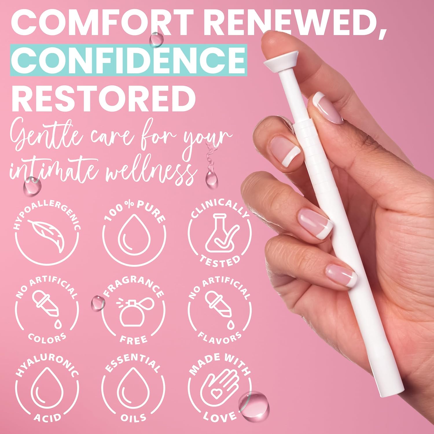 Hydro GYN Vaginal Moisturizer | Long Lasting for Vaginal Dryness & Irritation | Hyaluronic Acid & Vitamin E | Feminine Care Hormone Free | Pre and Post Menopausal | 12 Vaginal Suppositories - Image 5