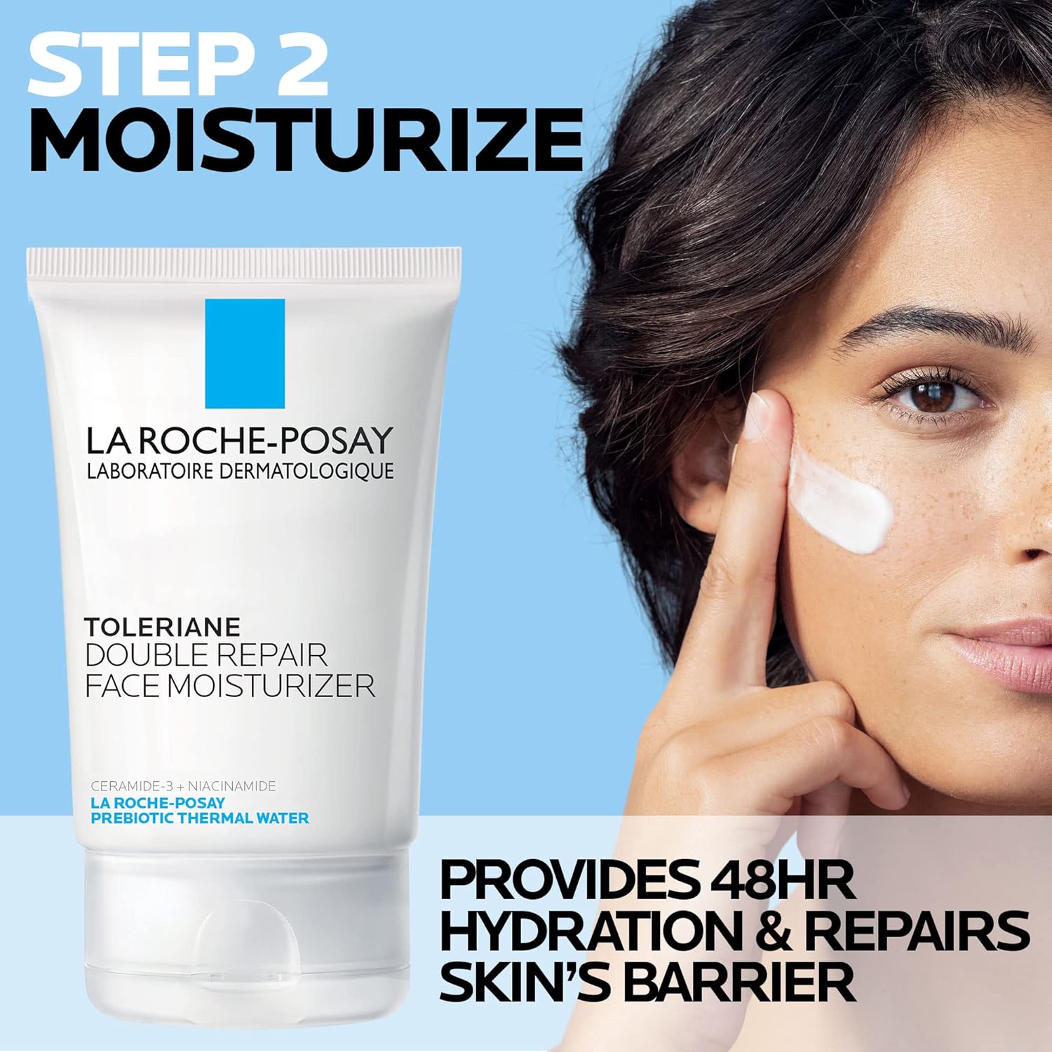 La Roche-Posay Toleriane Double Repair Face Moisturizer, Daily Moisturizer Face Cream with Ceramide & Niacinamide for All Skin Types, Immediate Comfort & Long Lasting Hydration, Fragrance Free - Image 3