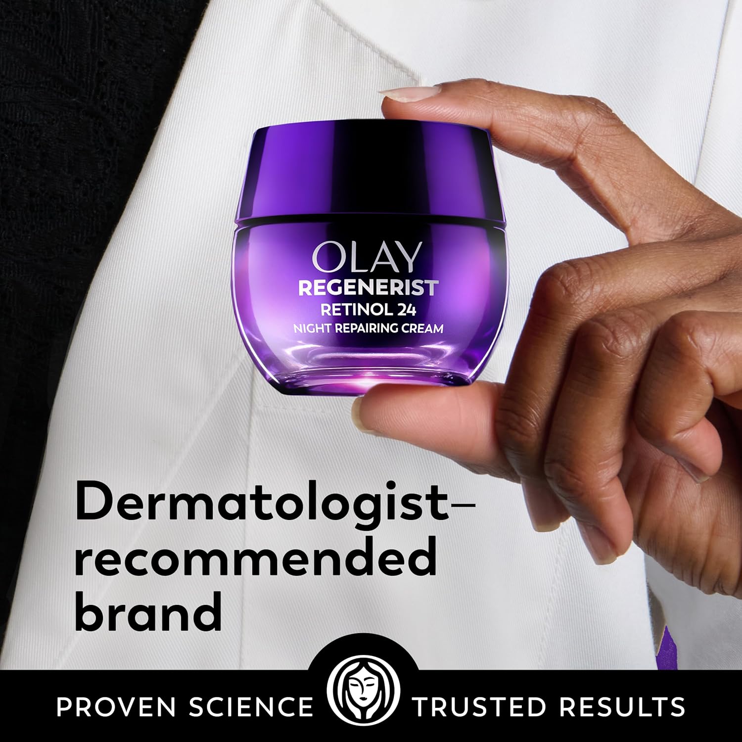 Olay Retinol Night Cream for Women, Anti-Aging Face Moisturizer, Fragrance-Free, Non Greasy - Anti-Wrinkle, Smooth Fine Lines, Hydrating Skin Care - Triple Collagen Cream, Peptide, Niacinamide, 1.7oz - Image 11