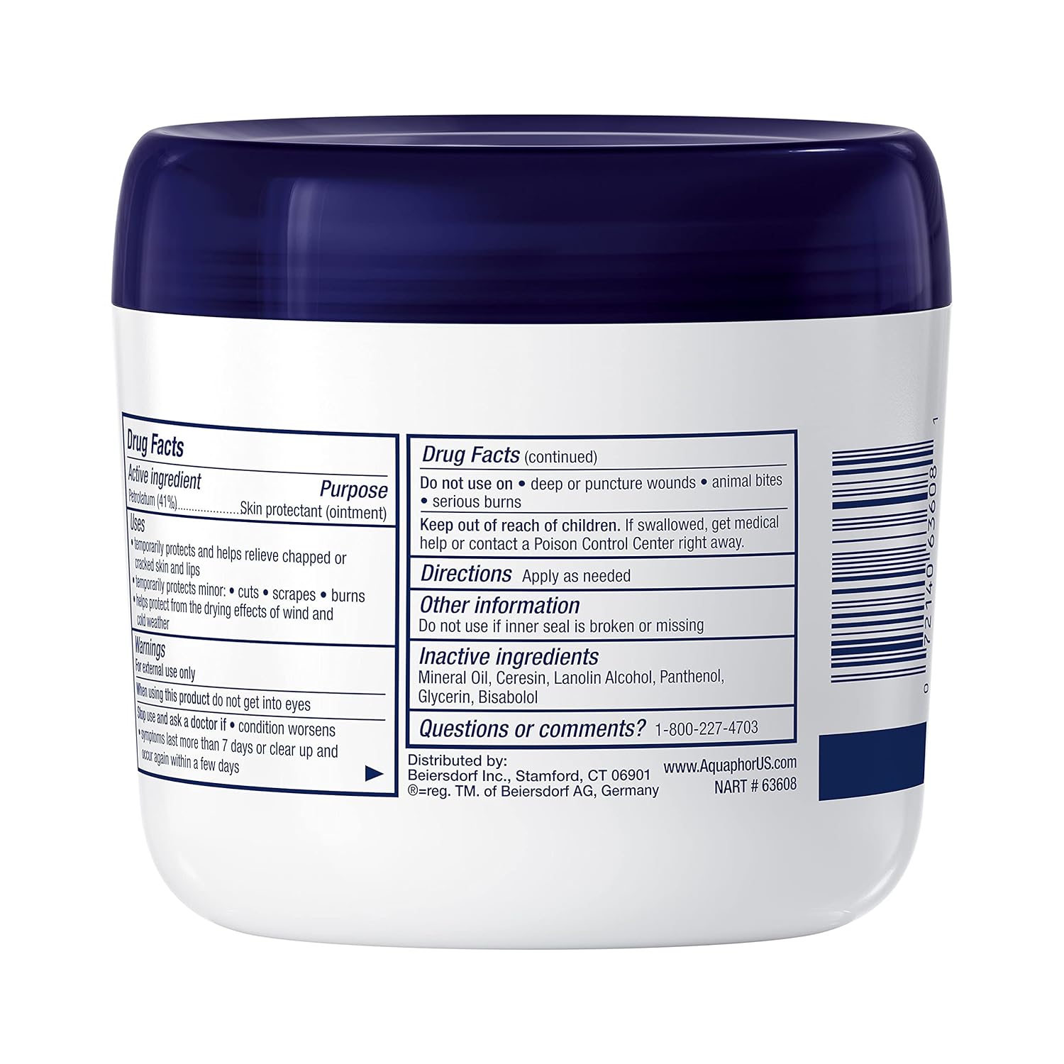 Aquaphor Healing Ointment Advanced Therapy Skin Protectant Skin Care Set, Body Moisturizer for Dry Skin, Minor Cuts and Burns, Dry Cuticles, Cracked Heels, Hands and Lips, 14 Oz Jar + 1.75 Oz Tube - Image 16