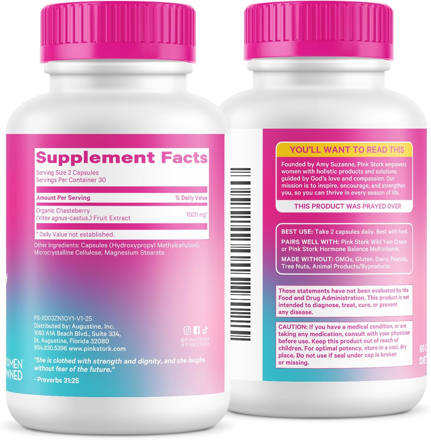 Pink Stork Organic Vitex – 1000 mg Chaste Tree Berry – Plant-Based Support for Perimenopause & Hormonal Harmony – Helps Maintain Cycle Regularity & Hormone Balance – 60 Vegan Capsules - Image 9