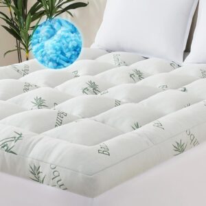 ELNIDO QUEEN® 3 Inch Memory Foam Mattress Topper Queen Size - Cooling Breathable Bamboo Viscose Pillow Top for Hot Sleepers, 1700 GSM Fill, Ultra Soft Mattress Pad for Back Pain Relief, 3"x60"x80"