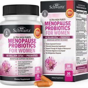 Menopause Supplements for Women - 40 Billion CFU Menopause Probiotics for Women - Support for Hot Flashes Night Sweats Mood Swings and Balance - Non-GMO, 30 Easy-Swallow Capsules, 30 Servings