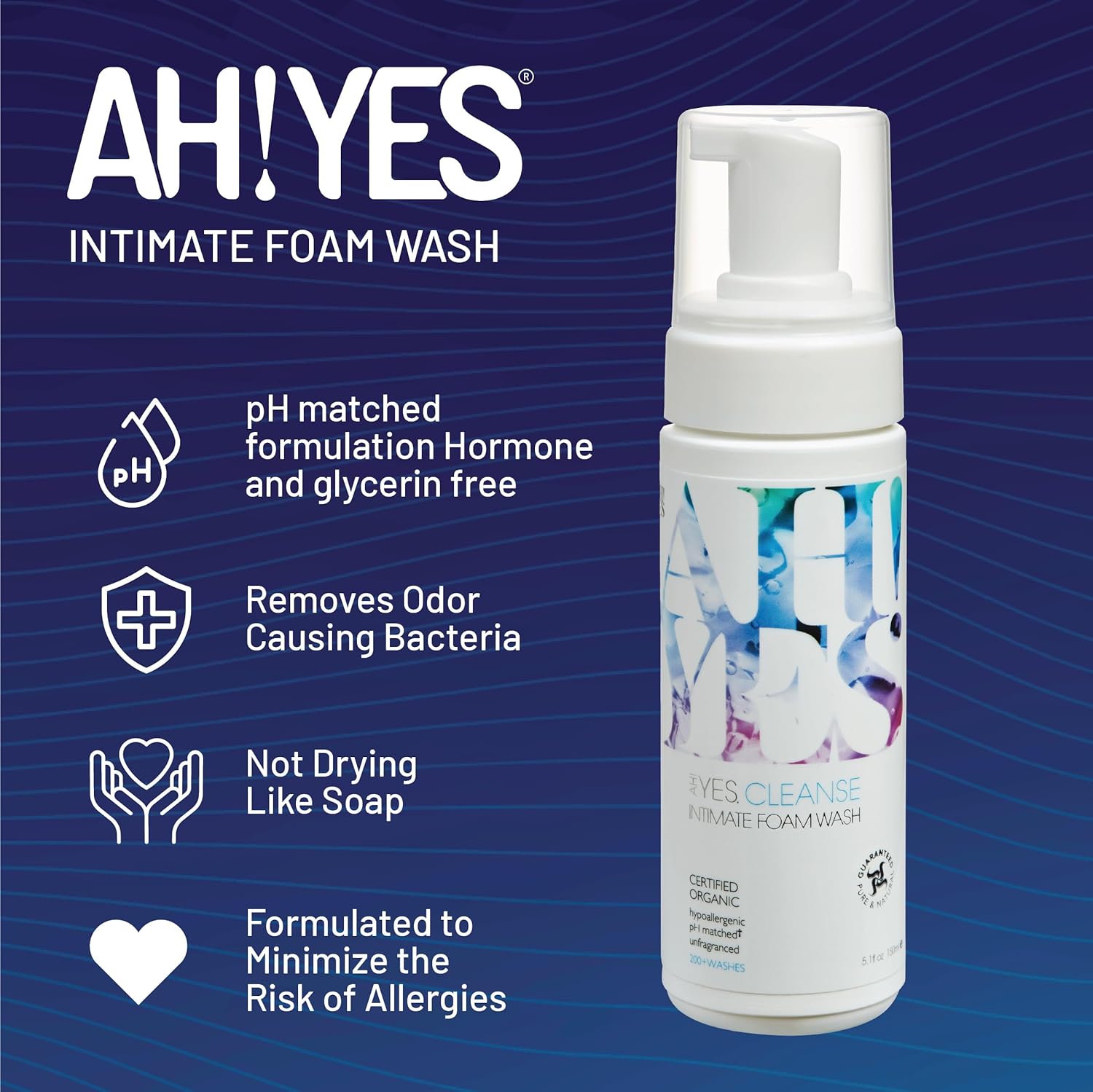 AH! YES® Intimate Health Starter Bundle | Certified Organic | Water-Based & Plant-Oil Lubricants, Vaginal Moisturizer & pH-Balanced Feminine Wash | Long-Lasting Hydration & Gentle Care - Image 3