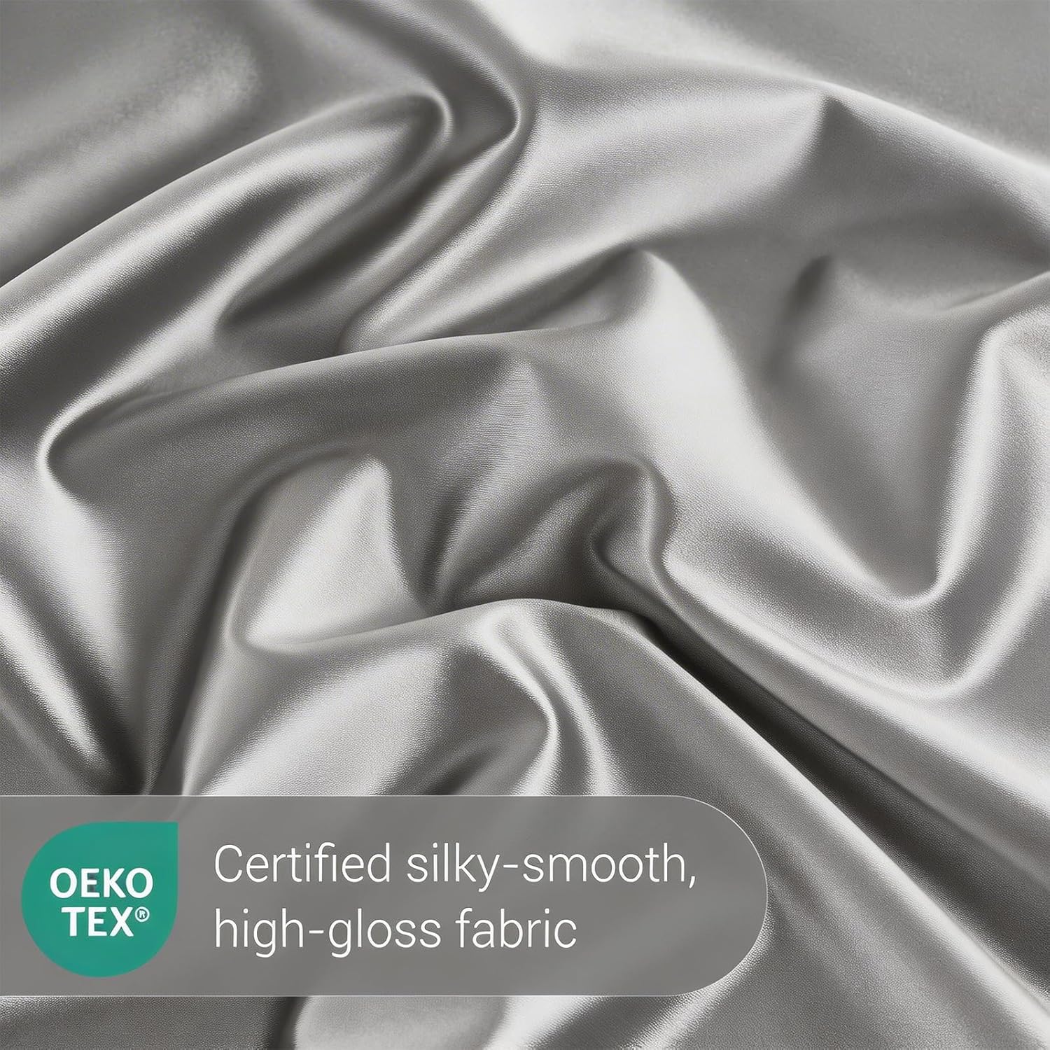LUXEAR Cooling Pillow Cases for Hot Sleepers, Double-Sided Upgraded Arc-Chill Q-Max > 0.5 Cooling Satin Pillowcase, Silky Soft, Hair & Skin Friendly, Hidden Zipper - Standard, Silver Gray,1 Pack - Image 7