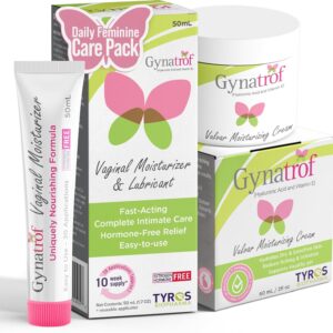 Gynatrof Hormone-Free Vaginal Moisturizer 1.7 fl. oz & Vulva Moisture Cream 2 fl. oz Bundle – Hydrating, Soothing Formula for Vaginal Dryness and Sensitive Skin, Menopause Support, 2 fl. oz