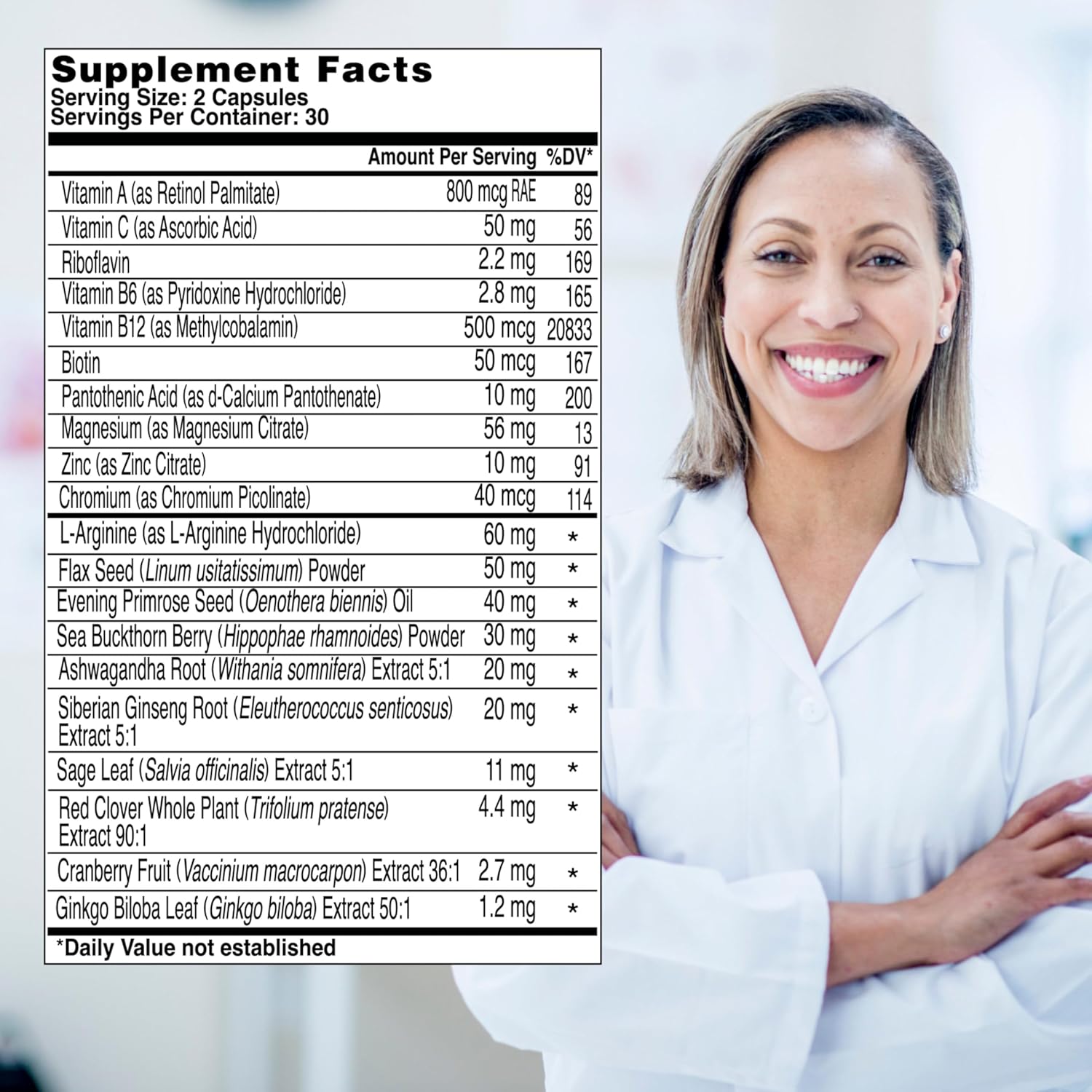 Health & Her Menopause Supplements for Women - Multi-Nutrient Support, Menopause Vitamins for Energy, Bones, Muscles, Skin & Hair, Vegan, Gluten-Free, Non GMO (60ct - 1 Month) - Image 3