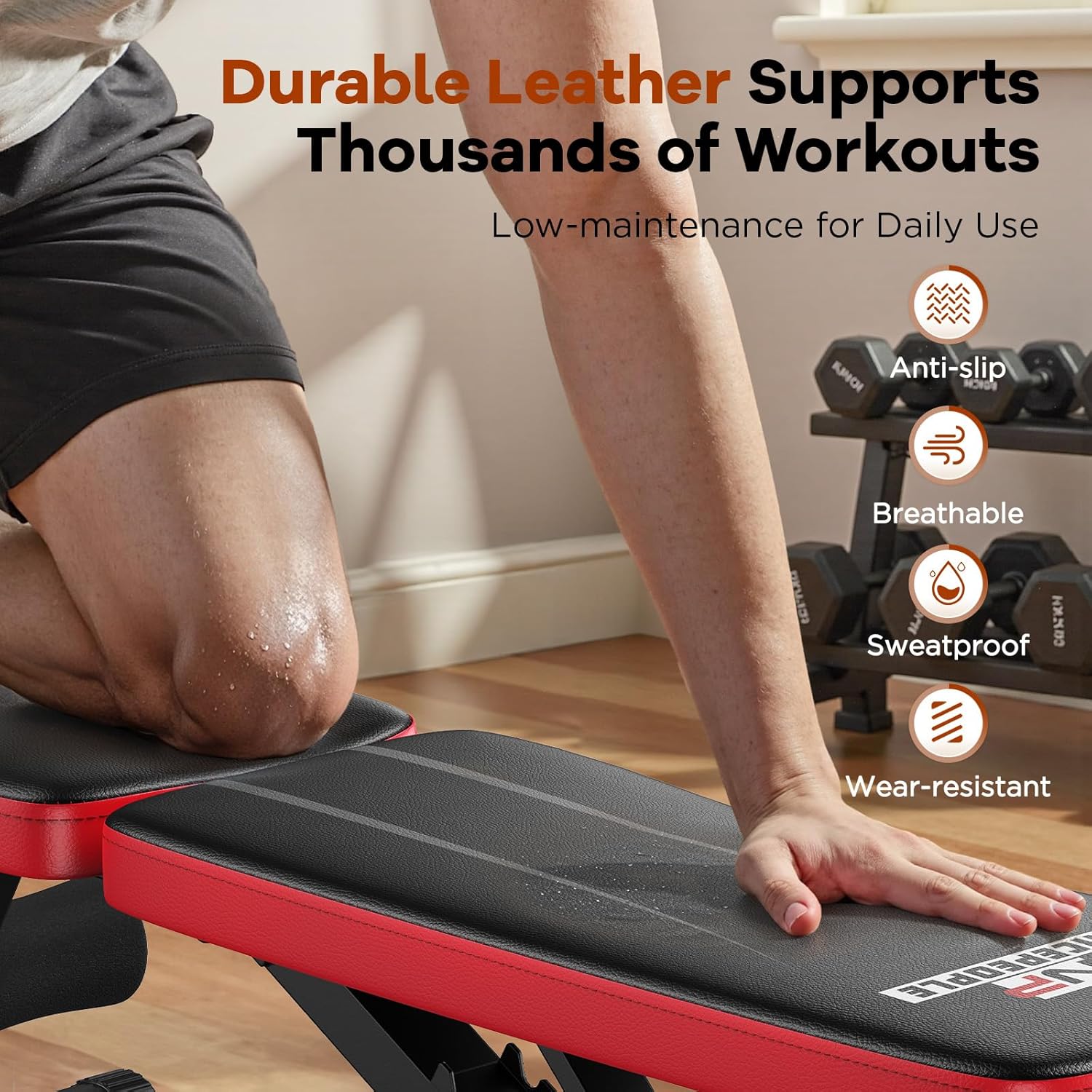 NICEPEOPLE Adjustable Weight Bench for Home Gym, 660LBS Capacity Workout Bench with 8 Backrests for Chest Shoulders Arms, Compact and Foldable Strength Bench for Small Space Apartment Room - Image 7