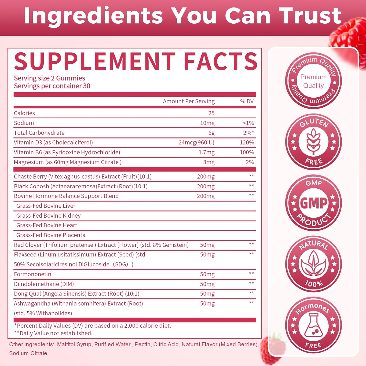 GREENPEOPLE Menopause Supplements for Women Gummies - 16-in-1 Dual Action Menopause Relief W/Black Cohosh, Vitex, Beef Organs for Hormone Balance, Hot Flashes, Night Sweats & Mood, Sugar-Free 60 CT - Image 6