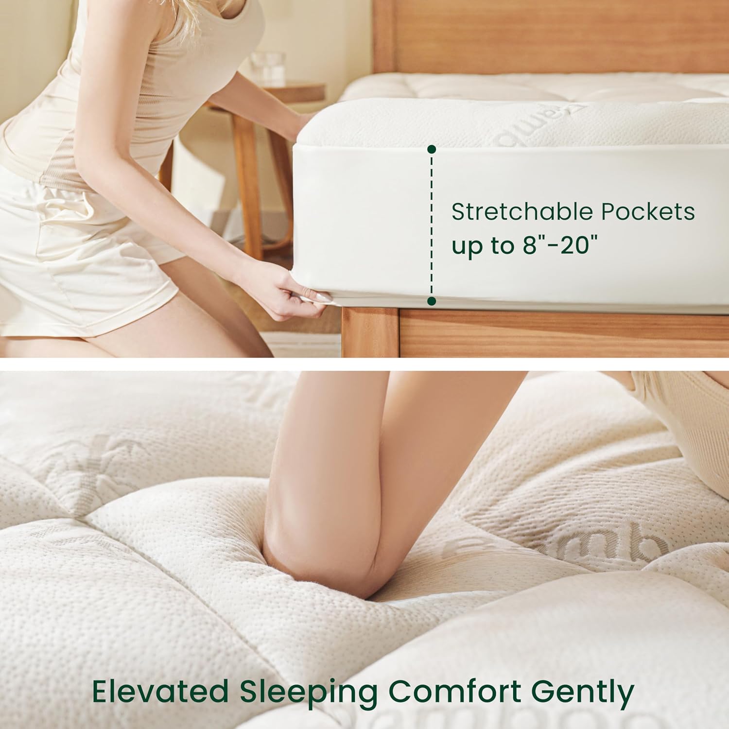 Love's cabin King Mattress Topper Viscose Derived from Bamboo, Thick Pillow Top Mattress Pad with Stretchable Pockets for 8"-20" Mattress, Soft Breathable Cooling Mattress Topper for Hot Sleepers - Image 6