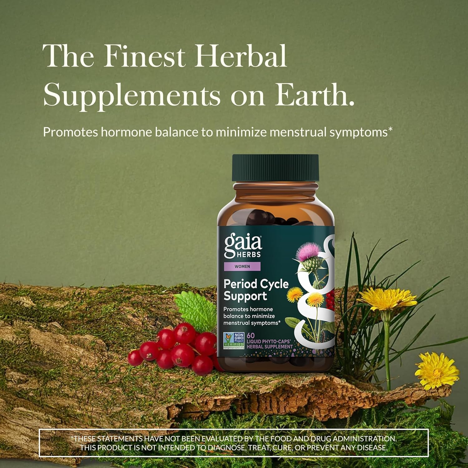 Gaia Herbs Period Cycle Support - Supports Hormone Balance & PMS Relief* - Herbal Supplement with Vitex Berry & Schisandra - Free from Gluten, Dairy & Soy - 60 Vegan Liquid Phyto-Caps (30 Servings) - Image 2