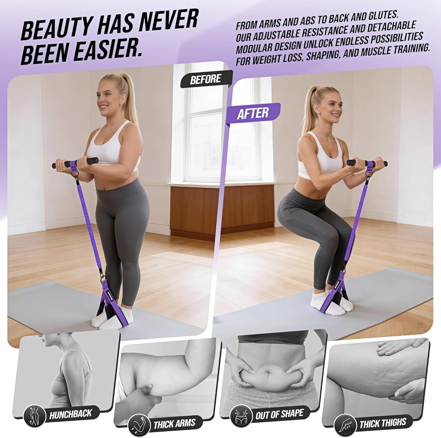 Upgrade Pedal Resistance Band with Handle, Adjustable Tube Foot Pedal Device Puller Exercise Bands, for Abs Arm Leg Waist Workout, Core Pilates, Sit Up Fitness Equipment for Full Body Training - Image 5