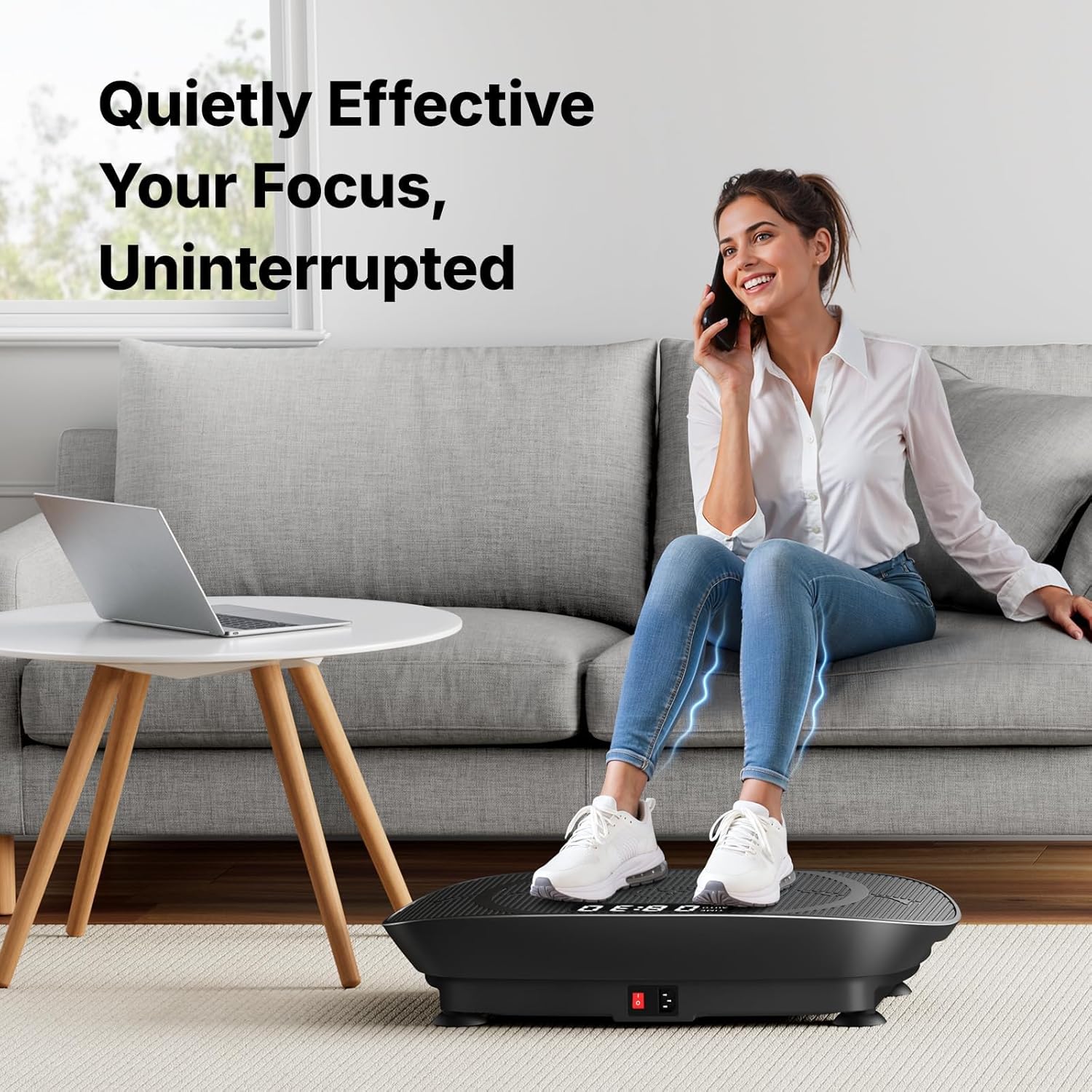 MERACH Vibration Plate Exercise Machine, Curved Vibration Plate for Lymphatic Drainage Weight Loss, Vibrating Plate with Real-Time Calorie Tracking on LED Display, Workout Equipment for Home Women Men - Image 8