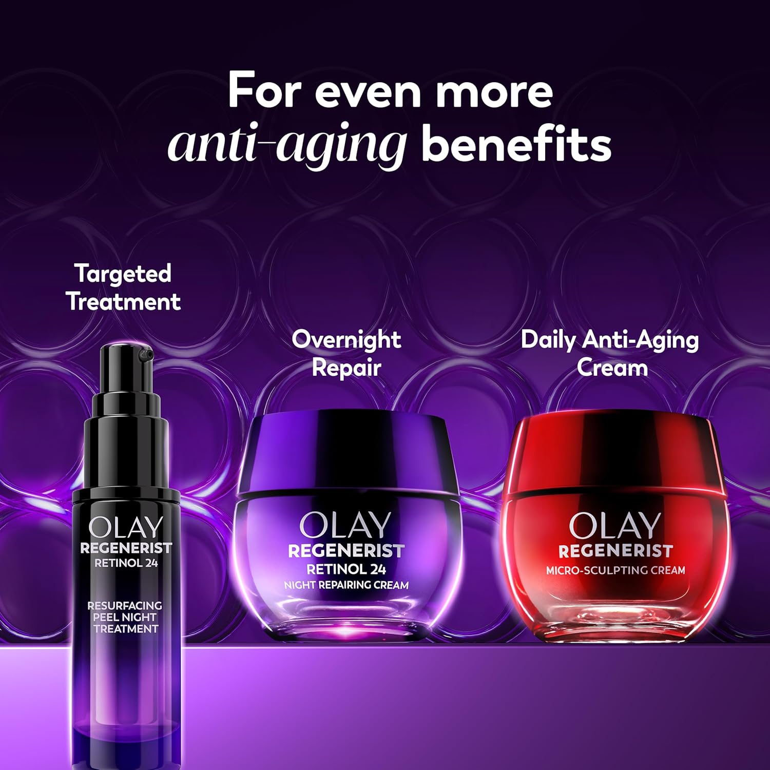 Olay Retinol Night Cream for Women, Anti-Aging Face Moisturizer, Fragrance-Free, Non Greasy - Anti-Wrinkle, Smooth Fine Lines, Hydrating Skin Care - Triple Collagen Cream, Peptide, Niacinamide, 1.7oz - Image 10