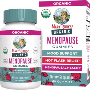 Organic Menopause Gummies by MaryRuth's | Menopause Supplements for Women | Mood Support | Hot Flash Relief | Maca Root | Black Cohosh | USDA Organic | Non-GMO | Vegan | 30 Servings