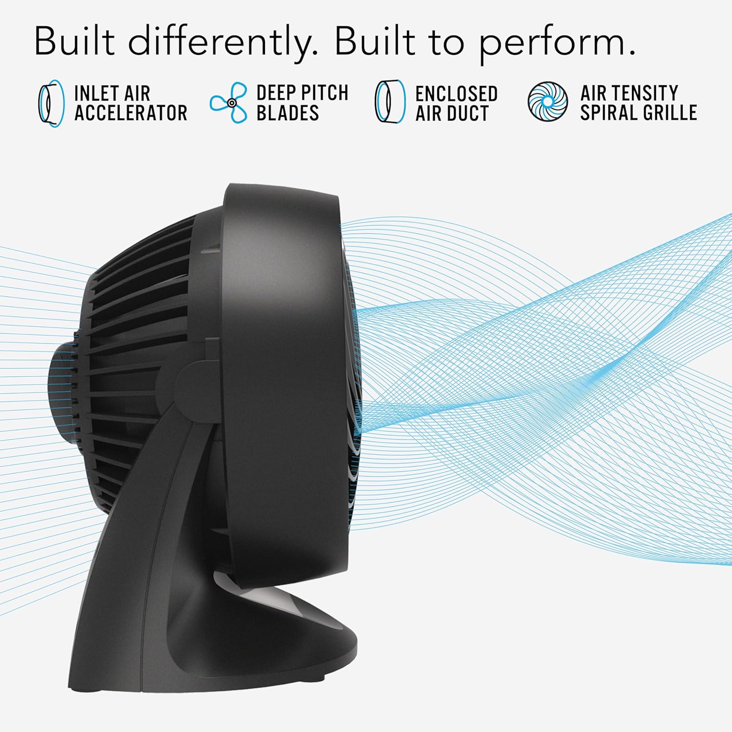 Vornado 133 Small Room Air Circulator Fan, 2 Speeds, Adjustable Head, Table Fan for Desk, Nightstand, Black - Image 2
