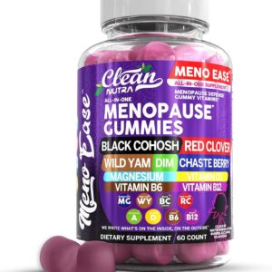 Menopause Supplement for Women Gummies with Black Cohosh, Wild Yam, DIM, Magnesium, Red Clover Chasteberry for Hormone Balance Relief Night Sweats Mood Plus Bergamot, Vitamin D3, Vitamin B6 B12