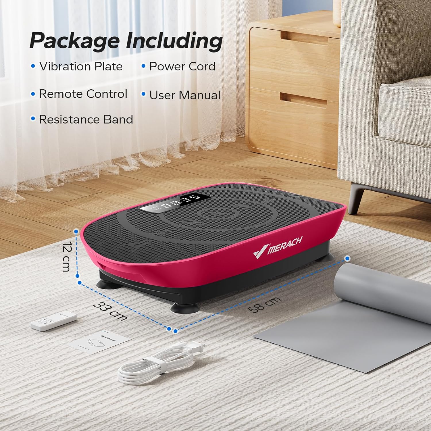 MERACH Vibration Plate Exercise Machine, Whole Body Workout Equipment for Women, Bluetooth and Silicone Pedal, Vibration Plate with Auto Mode, Vibrate Fitness Platform for Home - Image 8