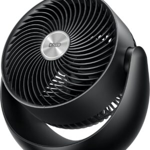 DREO Fan for Bedroom, Table Air Circulator for Whole Room, 11 Inch, 60ft Strong Airflow, 120° adjustable tilt, 20db Low Noise, Quiet, 3 Speeds, 2025 New Desk Fan for Office, Kitchen, Home